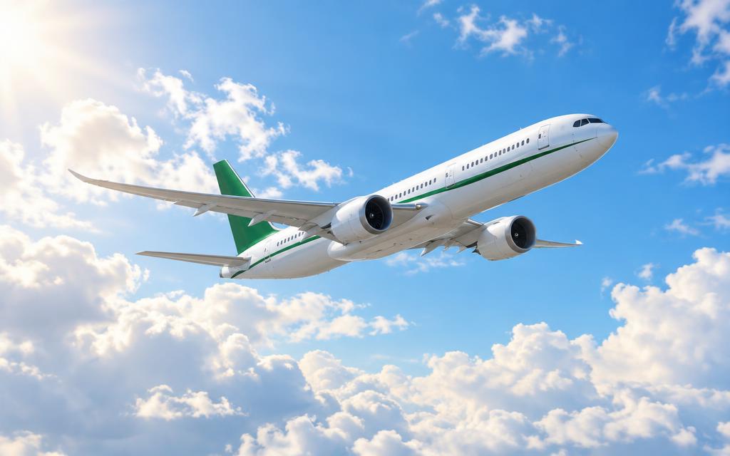 Avião da EVA Air voando entre nuvens